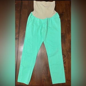 Motherhood Maternity Over Belly Mint Green Denim Jeans Women’s Size M